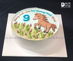416 (80) Bánh vẽ hình chú ngựa cho sinh nhật bé
