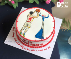 [3028] (80) Bánh kem vẽ cầu thủ bóng rổ (Cake with a Drawing of a Basketball Player)