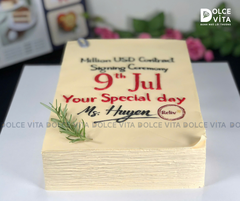 [1606] (150) Bánh kem tạo hình quyển sách/ tập tài liệu tặng cho dịp quan trọng