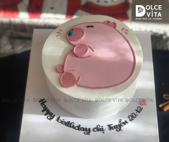[2912] (50) Bánh sinh nhật Capybara màu hồng – Bánh vẽ hình theo sở thích