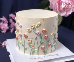 [1045] Bánh Berry Cake vẽ hoa - Bánh kem phong cách đồng quê