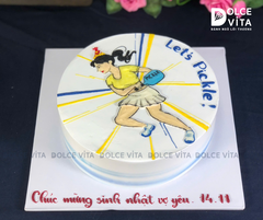[2085] (90) Bánh kem sinh nhật chủ đề Pickleball tặng cho nữ