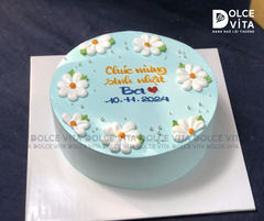 022 Hoa đơn giản nền xanh dương
