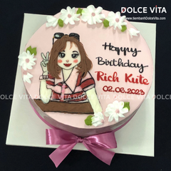 580 (90) Bánh vẽ chibi (phác họa theo hình chụp) quà tặng đặc biệt cho phái nữ