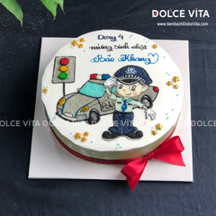 [006] (90) Bánh kem vẽ xe Cảnh sát - Police Car