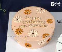 194  Bánh vẽ hình hoa cúc đơn giản nhẹ nhàng