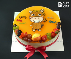 [433] (40) - Bánh mousse chanh dây vẽ hình chú ngựa