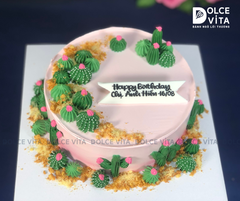 [1760] (85) Bánh Kem trang trí cây xương rồng mạnh mẽ, cá tính (Cactus Flower)