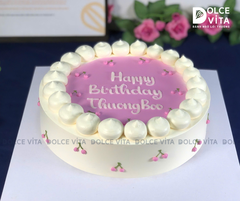 [2029] Bánh Kem Tone tím dịu dàng – Vẽ Quả Cherry Ngọt Ngào