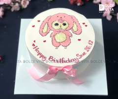 [1046] (60) Bánh vẽ Thú bông Baby Three màu hồng