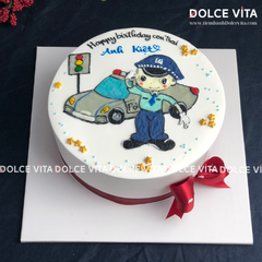 [006] (90) Bánh kem vẽ xe Cảnh sát - Police Car