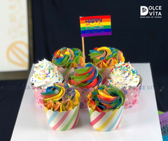 [1817] Set Cupcake trang trí trái tim cầu vồng - dành cho Pride month, cộng đồng LGBT