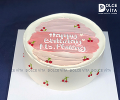 [1924] Bánh Kem Phong Cách Hàn Quốc – Vẽ Quả Cherry Ngọt Ngào