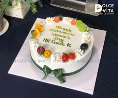 827 Bánh mixed fruit trang trí hoa và trái cây 20.10
