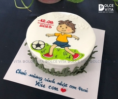 [1330] (70) Bánh kem vẽ cầu thủ đá banh - dành cho tín đồ bóng đá