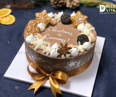 N506 (15-25-40-60) Chocolate mousse (Bánh giáng sinh/ Christmas/ Noel) trang trí bánh quy gừng