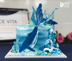 [1789] (200) Bánh kem chủ đề Cá voi - Đại dương