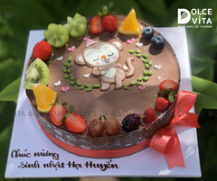 521 (60) Bánh socola mousse vẽ hình chú khỉ