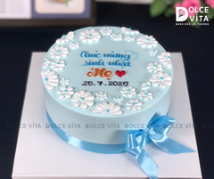 [1922] Bánh kem trang nhã vẽ hoa cúc tặng cho nhiều dịp