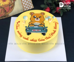 [2899] (60) Bánh vẽ gấu lái xe năng động, đáng yêu