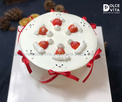 TD016 (30) Bánh giáng sinh/ Noel/ Christmas cake) trang trí vẽ các mũ noel