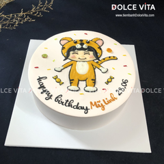 [1928] (70) Bánh kem mặc áo cosplay hình chú hổ - quà tặng bé trai, bé gái tuổi Dần