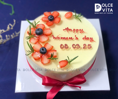 249 Green Tea Lemon (Bánh mousse trà xanh chanh) trang trí hình hoa