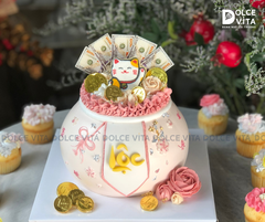 [1067] Bánh Hũ vàng/ Túi tiền Khai trương Thần tài - mèo thần tài Maneki Neko