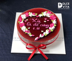 013 - Mulberry Yogurt (Mousse dâu tằm sữa chua) vẽ hình trái tim