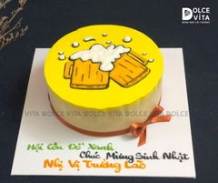 [209] Bánh kem vẽ hình ly bia cụng nhau