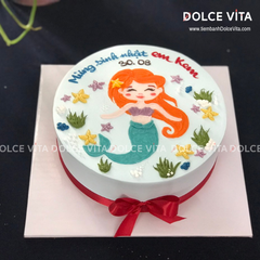 [1184] (80) Bánh sinh nhật bé gái hình Nàng Tiên Cá Ariel – Đặt bánh vẽ theo yêu cầu