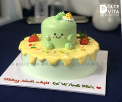 622 (100) Bánh tạo hình khủng long xanh lá