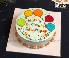 [1936] (30) Bánh Kem Vẽ Bóng Bay – Rực Rỡ & Vui Tươi