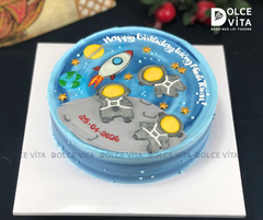 [1154] (90) Bánh kem vẽ hệ mặt trời và phi hành gia