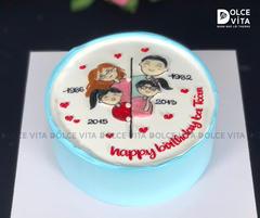 [1810] (100+) Bánh kem vẽ hình gia đình - kết nối yêu thương