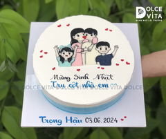 496 (90) Bánh vẽ chibi gia đình tặng trụ cột