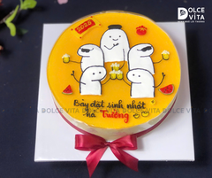1028 (40-50-60)  Passion - Bánh mousse chanh dây vẽ hài hước mừng năm mới