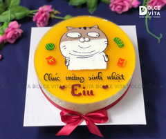 [1139] (60) Bánh mousse chanh dây vẽ hài hước mèo Ami