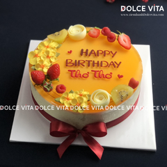 [1198] Bánh mousse chanh dây trang trí hoa mai rực rỡ