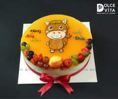 433 (40) - Bánh mousse chanh dây vẽ con ngựa