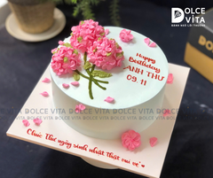 [1006] (60-90-120-150) Bánh kem hoa cẩm tú cầu tone hồng