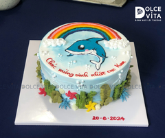 624 (90) Bánh vẽ đại dương, cá heo, cầu vồng