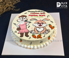 364 (100) Bánh vẽ thỏ và sóc