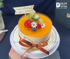 [3111] Bánh mousse chanh dây size mini (bento) trang trí trái cây