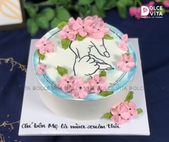 [1296] (80) Bánh kem vẽ bàn tay mẹ - con; món quà ý nghĩa tặng Mẹ