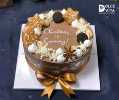 N506 (15-25-40-60) Chocolate mousse (Bánh giáng sinh/ Christmas/ Noel) trang trí bánh quy gừng