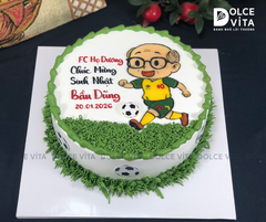 [2893] (90) Bánh chủ đề sân cỏ - vẽ chibi cầu thủ