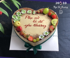 HS006 Tiramisu trái tim trang trí hoa kem