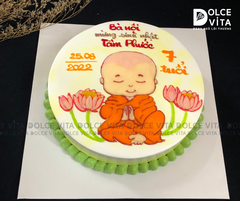 953 (100) Bánh vẽ chú tiểu và hoa sen