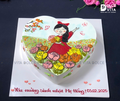 [1202] (100) Bánh sinh nhật vẽ hình mẹ – Quà tặng ý nghĩa